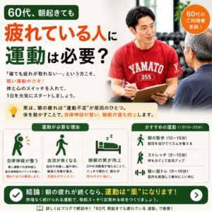 田中ゆうやボディメンターが60代のお客様の体力と動きを確認する様子