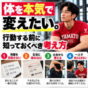 身体を変える目標を立てて筋トレを始める男性
