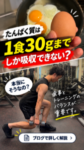 【食事管理】たんぱく質は1食30gまで？筋肉が増えない本当の訳